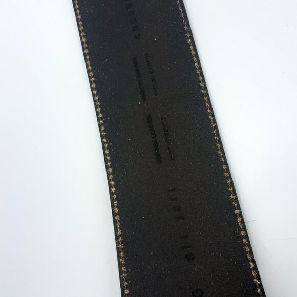 Land's Ends Wide Brown Leather Crossett Belt Fashion Dress L - Picture 3 of 10